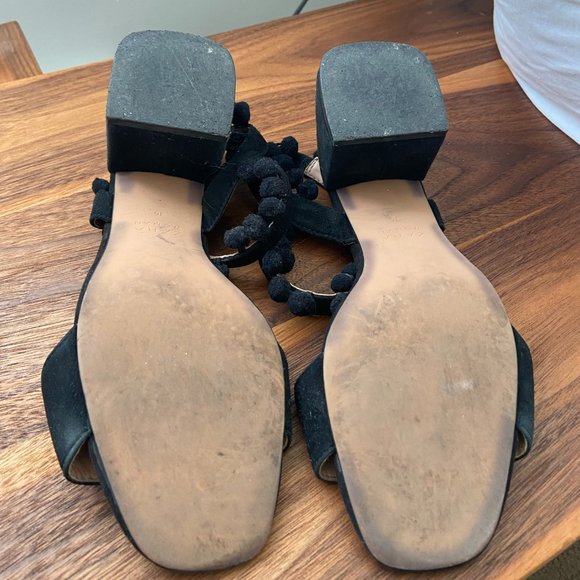 Zara Pom Pom Block Sandal Heel - Picture 3 of 4